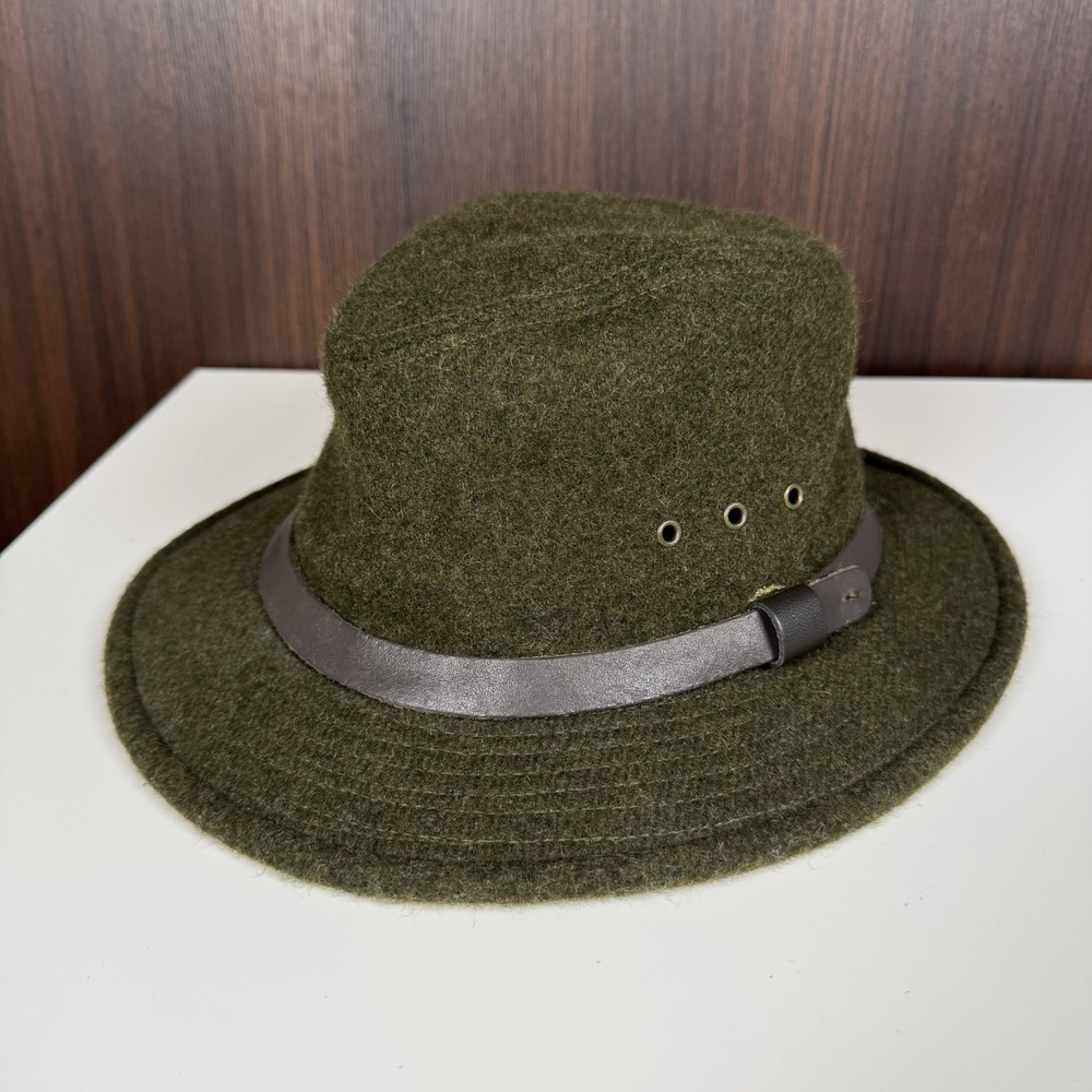 Vintage Filson Mackinaw Virgin Wool Packer Hat Fedora Forest Green USA SZ M